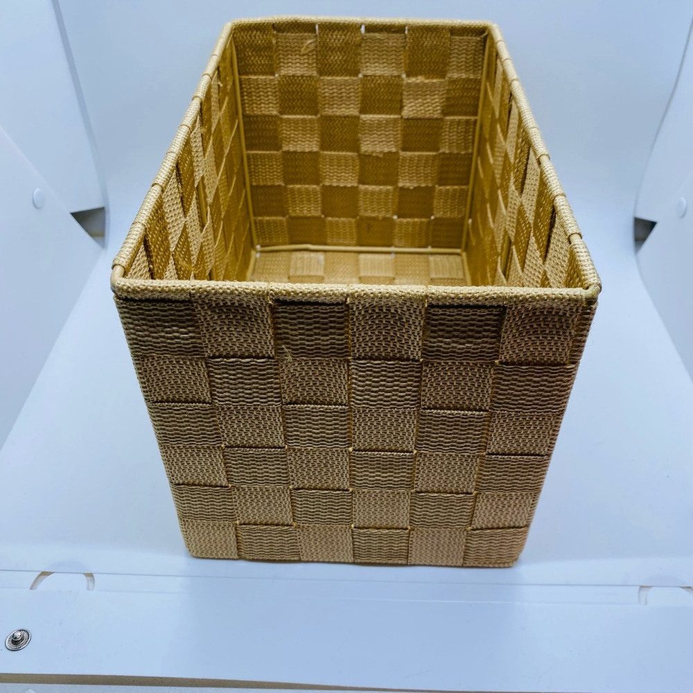 NWOT Fabric Basket Beige Holds Everything. 10”L x 6.5”H x6” W